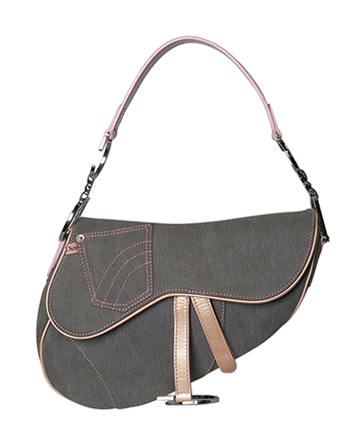 Dior Vintage Denim Saddle Bag, front view
